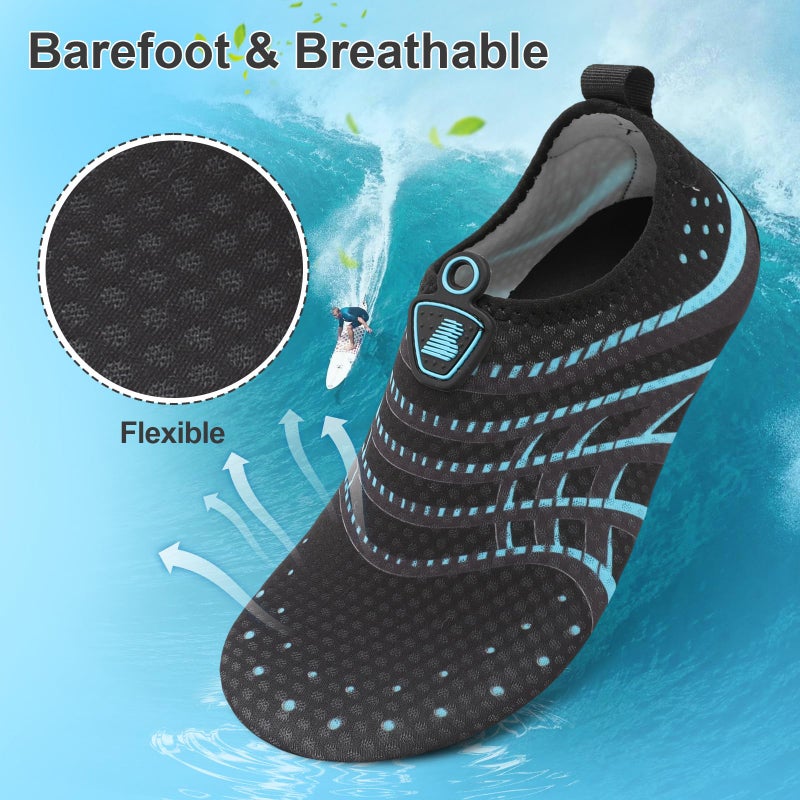 BARERUN Women's Men's Quick Drying Aqua Water Shoes Blue 6.5-7.5 M US Women - Image 3